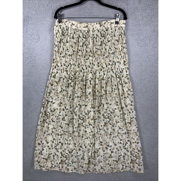 Compagnie Internationale Express Skirt Womens Large Beige Floral Maxi Sheer L - Picture 1 of 9